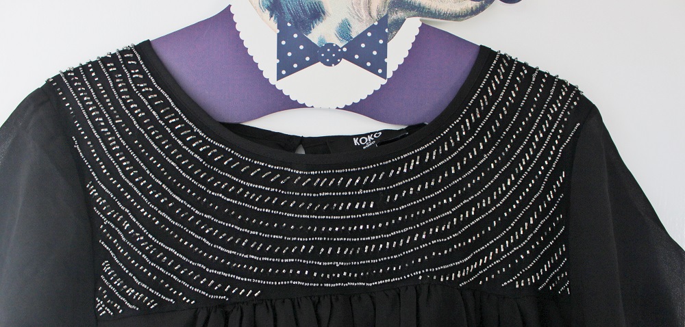 KOKO EMBELLISHED NECK SWING DRESS