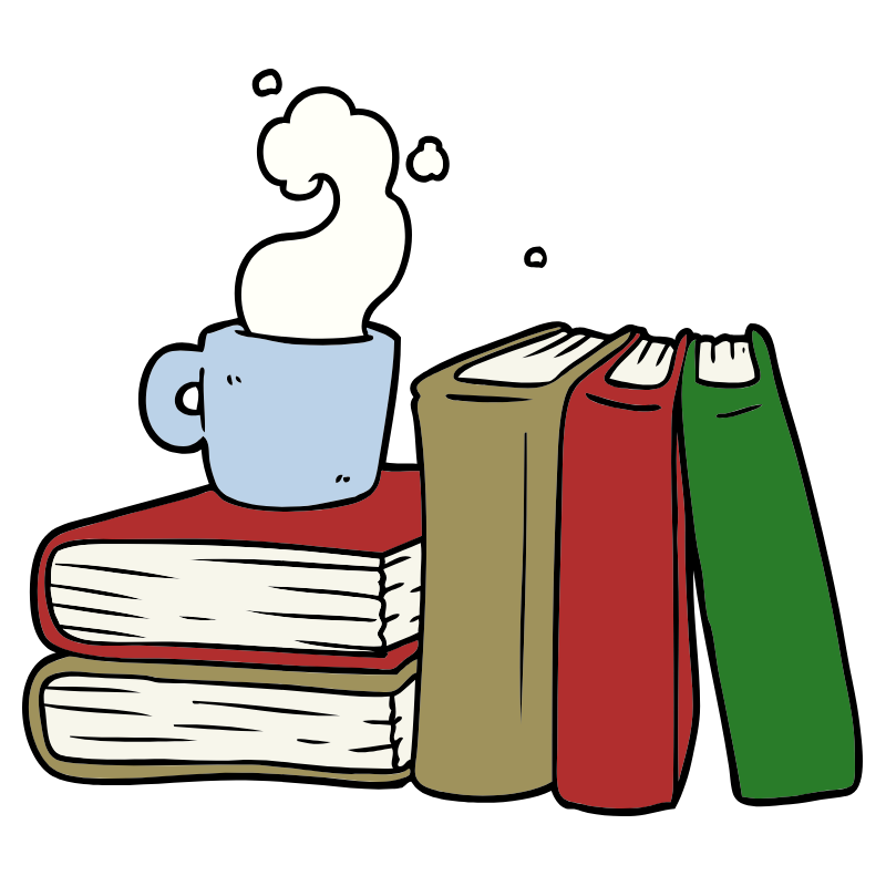 vector of a cup of tea on books (1)