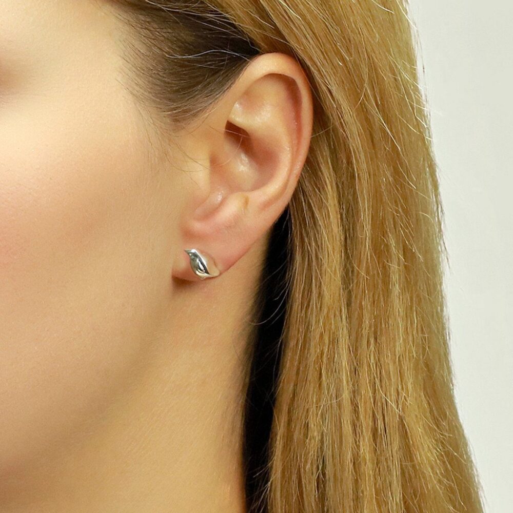 Jana Reinhard Penguin Stud Earrings Being Worn